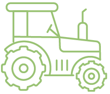 sencillo icono tractor a línea verde